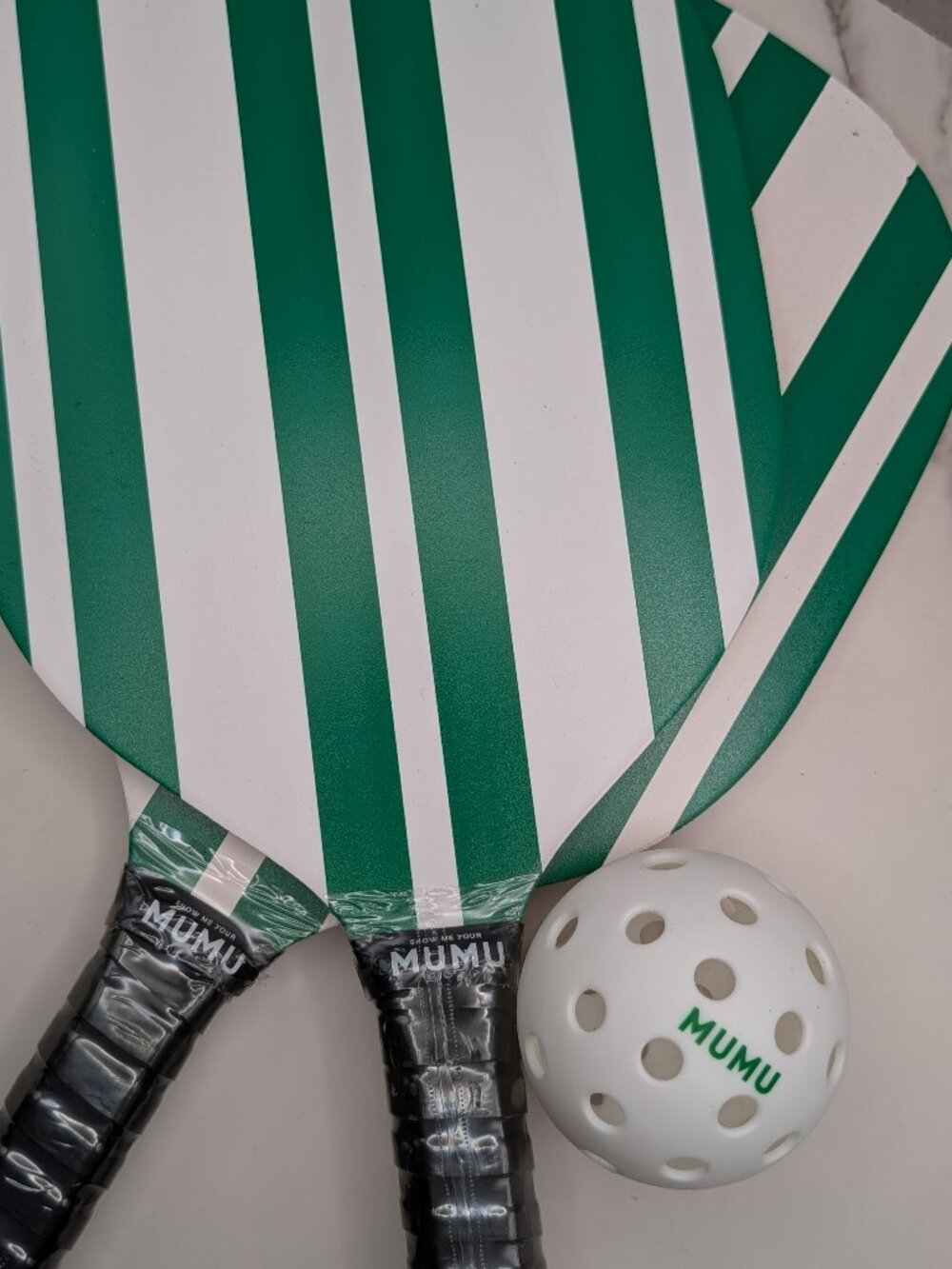 Show Me Your Mumu Pickleball Set Green Stripe NWOT